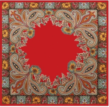 Paisley Wild Rag - Red and Sage
