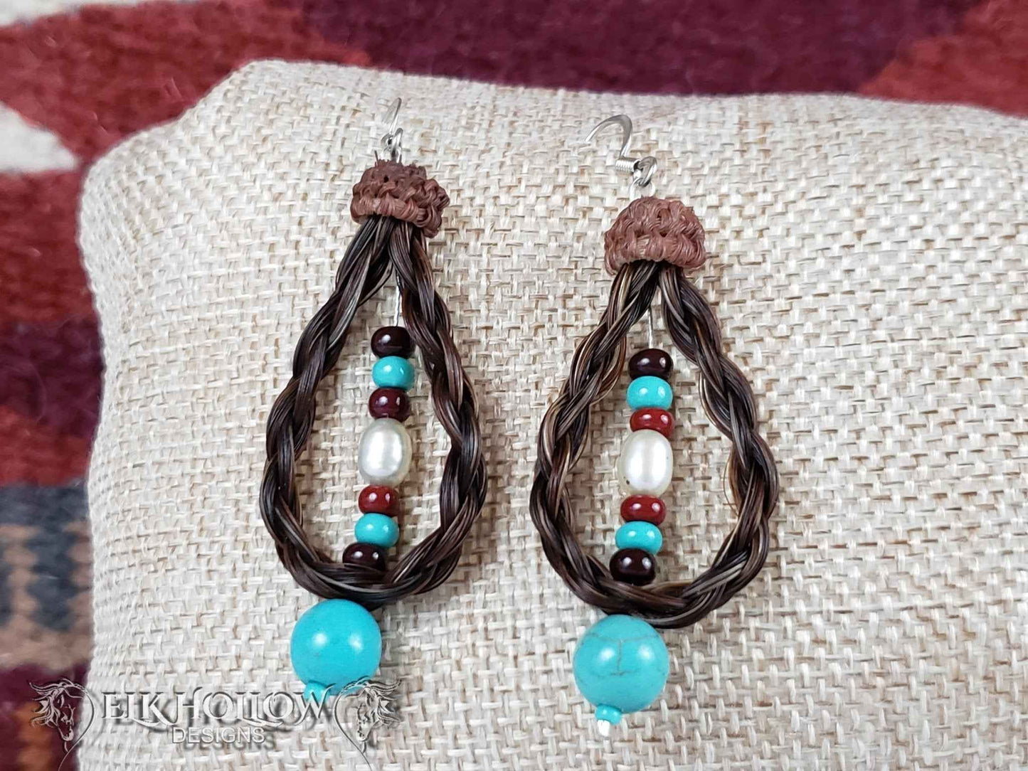 Braided Horse Hair Loop Earrings