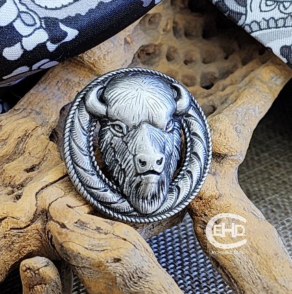 Buffalo Head Wild Rag Slide - Elk Hollow DesignsBuffalo Head Wild Rag Slide