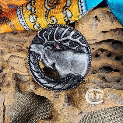 Bulging Elk Wild Rag Slide - Elk Hollow DesignsBulging Elk Wild Rag Slide