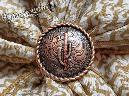 Cactus Antique Copper Wild Rag Slide - Elk Hollow DesignsCactus Antique Copper Wild Rag Slide