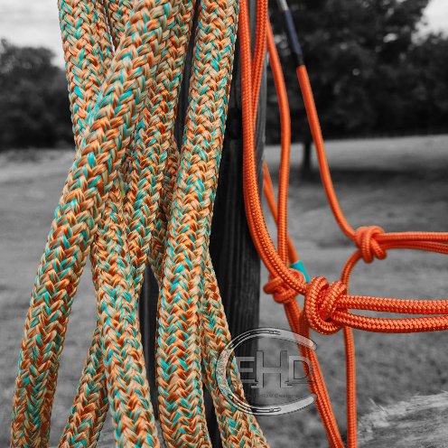 Clinician Rope Halter and Lead Rope Set - Burnt Orange - Elk Hollow Designs