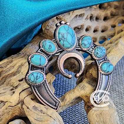Copper Squash Blossom Wild Rag Buckaroo Scarf Slide