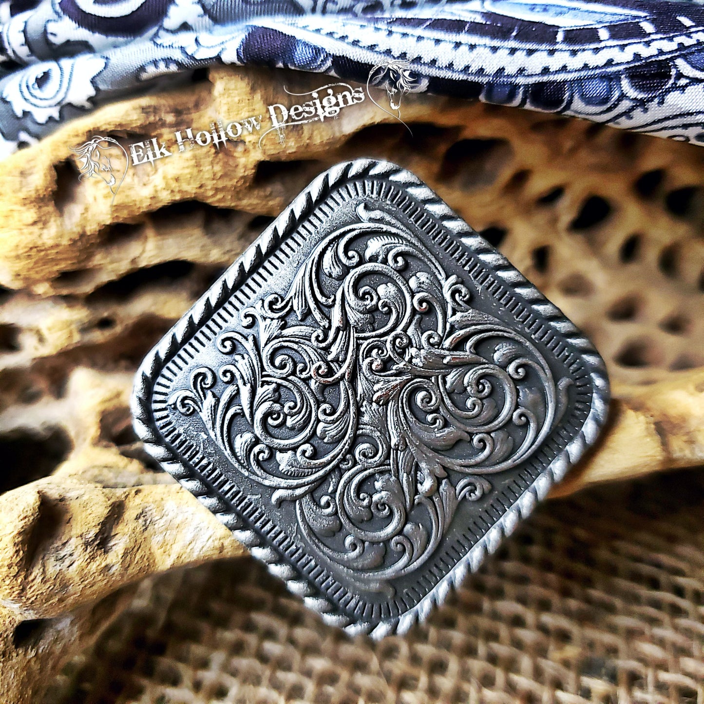 Rope Edge Scroll Wild Rag Slide - Elk Hollow DesignsRope Edge Scroll Wild Rag Slide