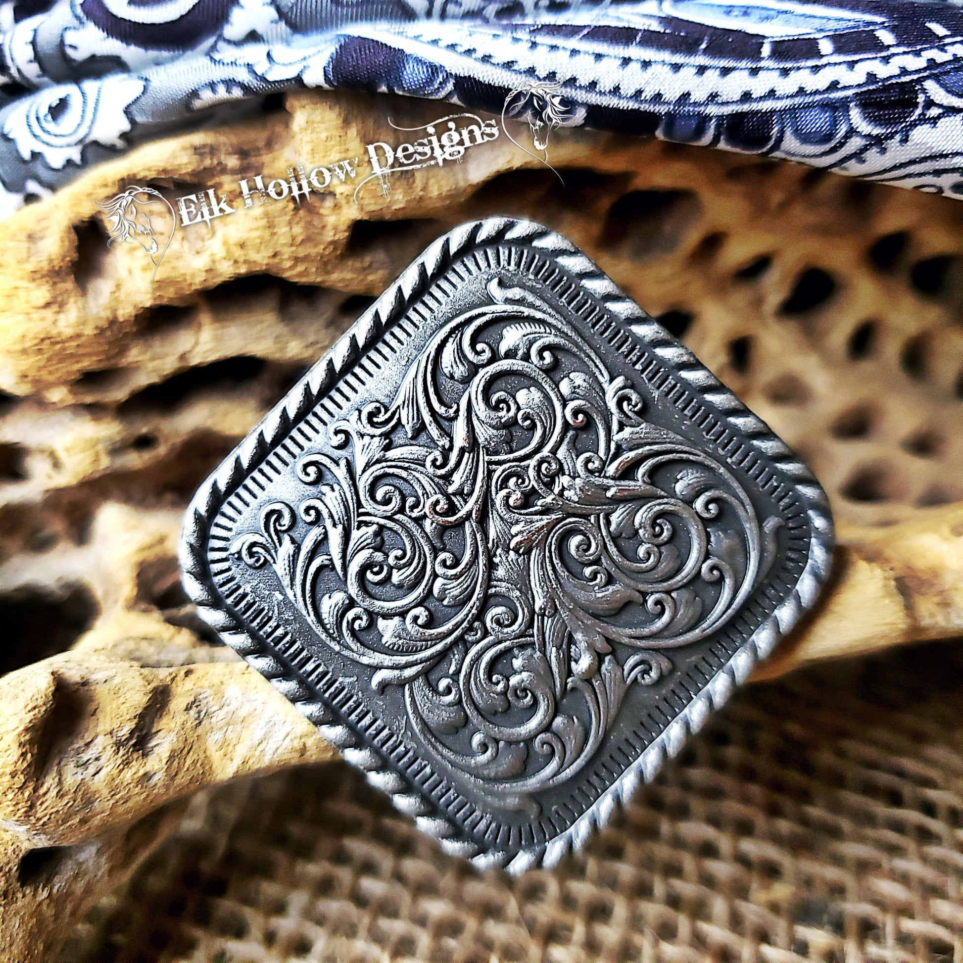 Rope Edge Scroll Wild Rag Slide - Elk Hollow DesignsRope Edge Scroll Wild Rag Slide