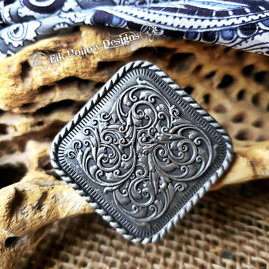Rope Edge Scroll Wild Rag Slide - Elk Hollow DesignsRope Edge Scroll Wild Rag Slide
