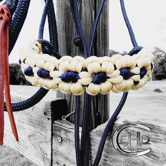 Rope Halter with Flower Noseband and Lead Rope
