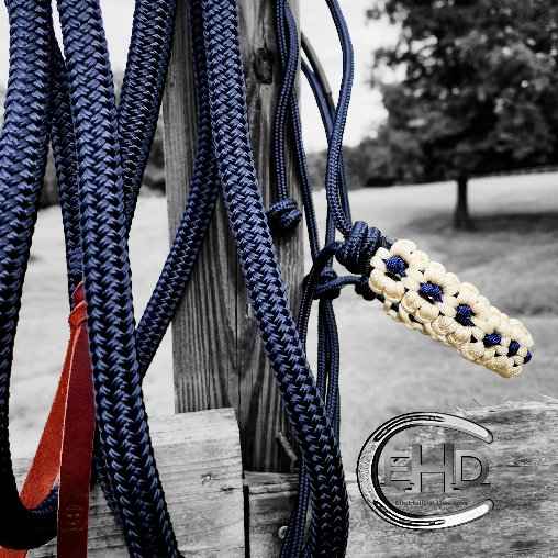 Rope Halter with Flower Noseband and Lead Rope