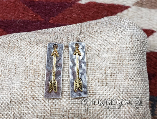Silver and Gold Arrow Earrings - Elk Hollow DesignsSilver and Gold Arrow Earrings