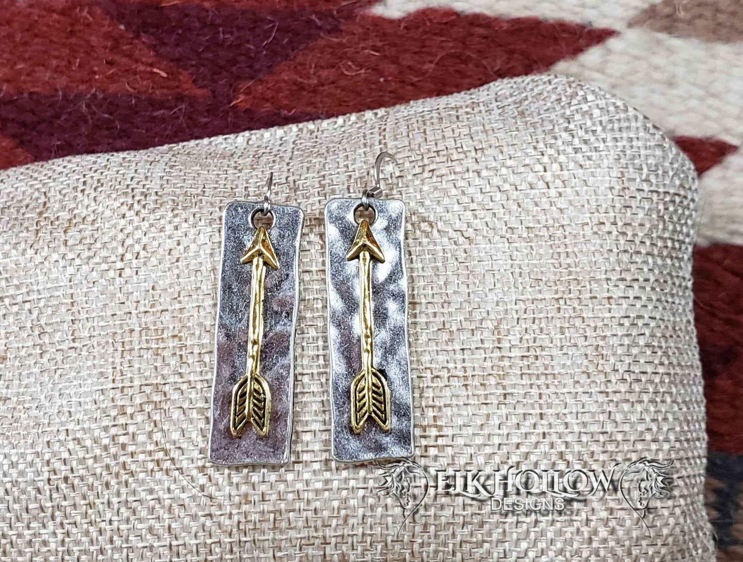 Silver and Gold Arrow Earrings