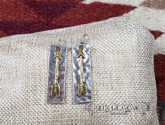 Silver and Gold Arrow Earrings