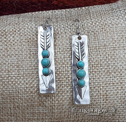 Turquoise Arrow Earrings - Elk Hollow DesignsTurquoise Arrow Earrings