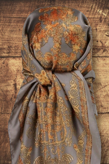 Gold and Grey Wild Rag - Elk Hollow Designs