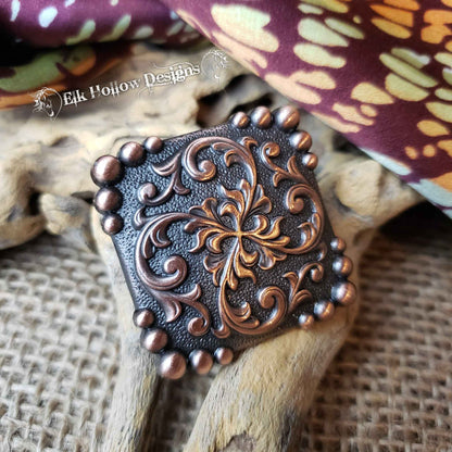 Copper Square Scroll Wild Rag Slide