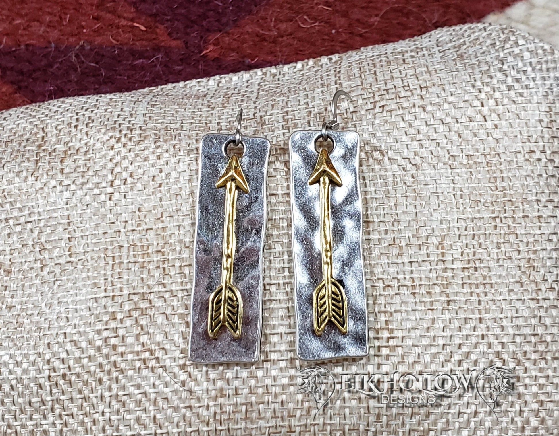 Silver and Gold Arrow Earrings - Elk Hollow DesignsSilver and Gold Arrow Earrings